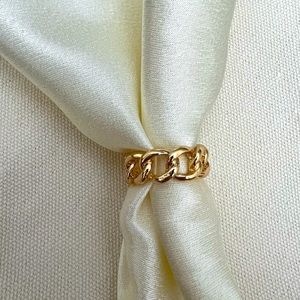 Fashion Chain Shaped Ring Gold Plated Adjustable Brand New